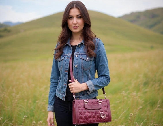 The Artistically designed Maroon Hand Carry for Everyday Elegance by A&S